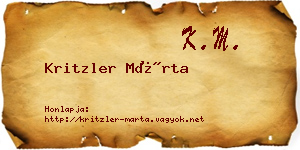 Kritzler Márta névjegykártya