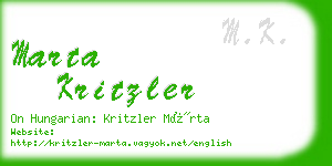 marta kritzler business card